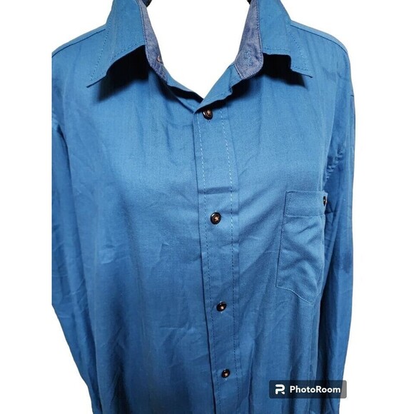 Russell Simmons Blue Button-Down Shirt Size 2X NEW Argyle Culture - Picture 2 of 8